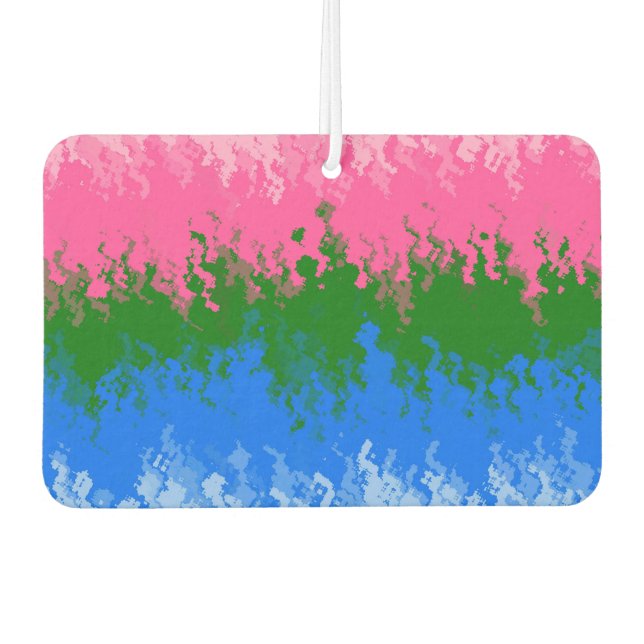 Abstract Omniromantic   Pride Flag    Car Air Freshener (Front)