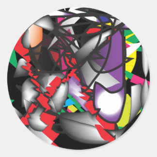 ABSTRACT ONE CLASSIC ROUND STICKER