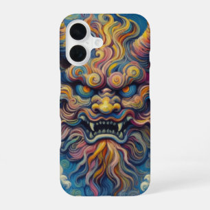 Abstract Oni demon clouds Van Gogh styled iPhone 16 Case