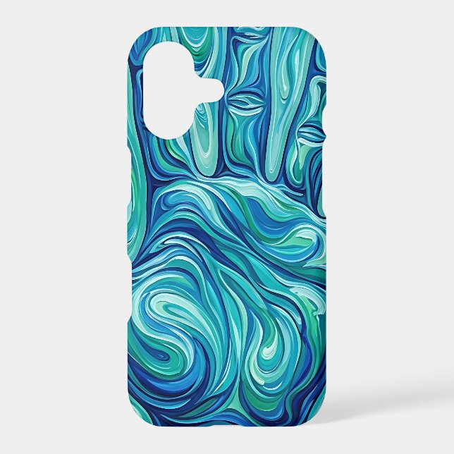 Abstract Open Hand Palm Ocean Blue iPhone Cases (Back)
