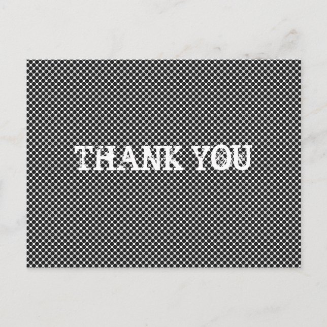 Abstract Optical Dots Thank You Postcards (Front)