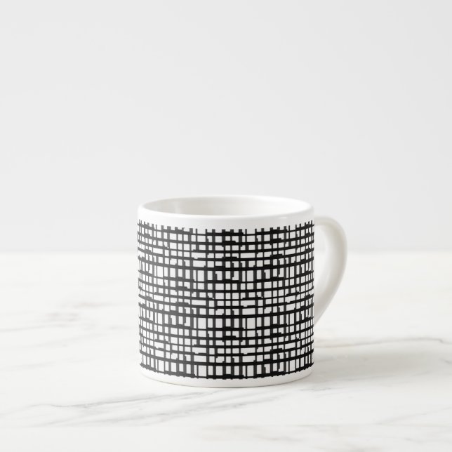 Abstract Optical Grid Espresso Mug (Front Right)