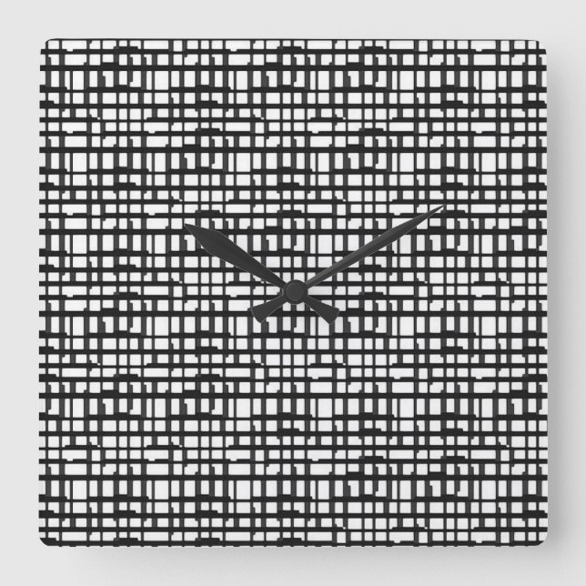 Abstract Optical Grid Square Wall Clock (Front)