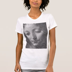 Abstract Optical Illusion Wave Portrait Women's T- T-Shirt