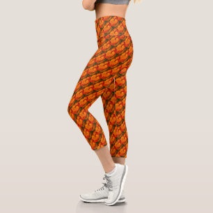 Abstract Orange And Brown Shapes Design   Capri Leggings