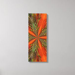 Abstract Orange And Green Pattern Canvas Print