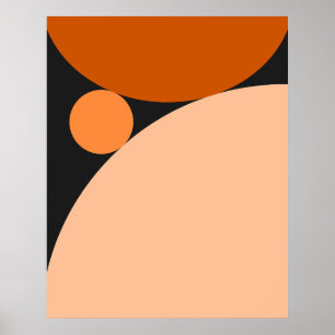 Abstract Orange and Peach Circles Poster