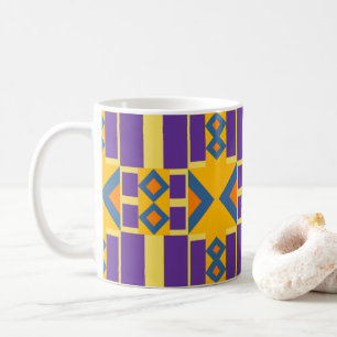 Abstract Orange and Purple Design with Diamonds Coffee Mug