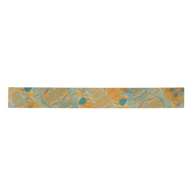 abstract orange and teal  satin ribbon (Front)