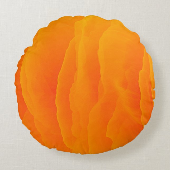 Abstract orange background colorful round cushion (Front)