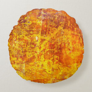 Abstract orange background texture concrete wall,  round cushion