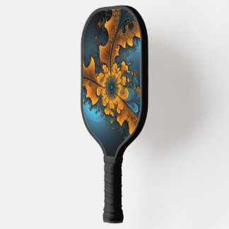Abstract Orange Blue Fractal Art Skateboard Pickleball Paddle