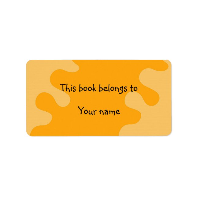 Abstract orange bookplate label (Front)