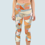 Abstract Orange Capri Leggings<br><div class="desc">Abstract modern geometric art in blush pink,  teracotta orange and duck egg blue.  Organic shapes are scattered over the surface of this textured painting. Original art by Nic Squirrell.</div>