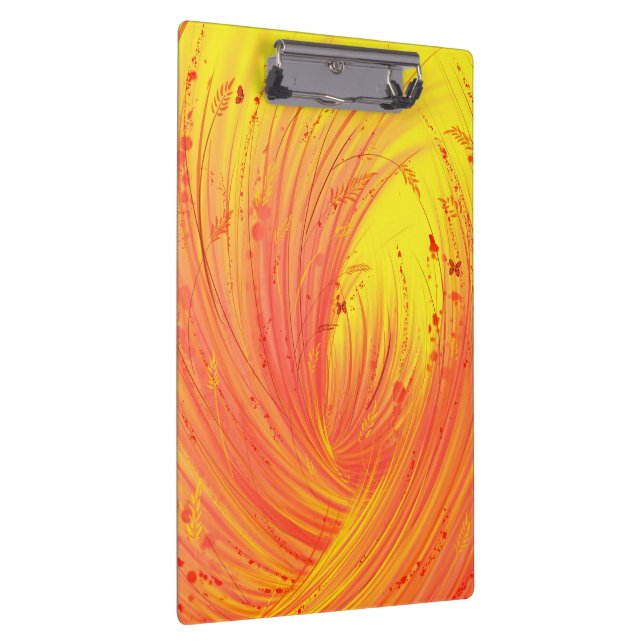 Abstract orange Enchanted Garden  Clipboard (Right)