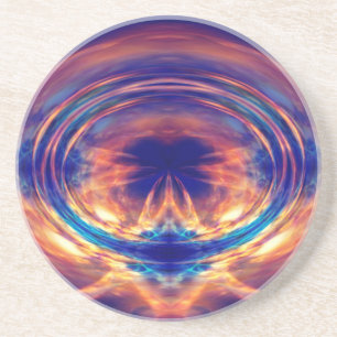 Abstract orange fire coaster