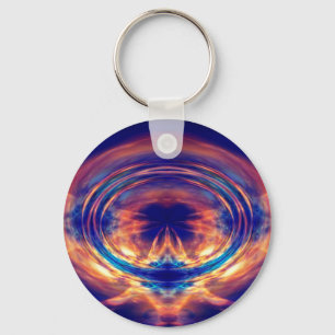 Abstract orange fire key ring