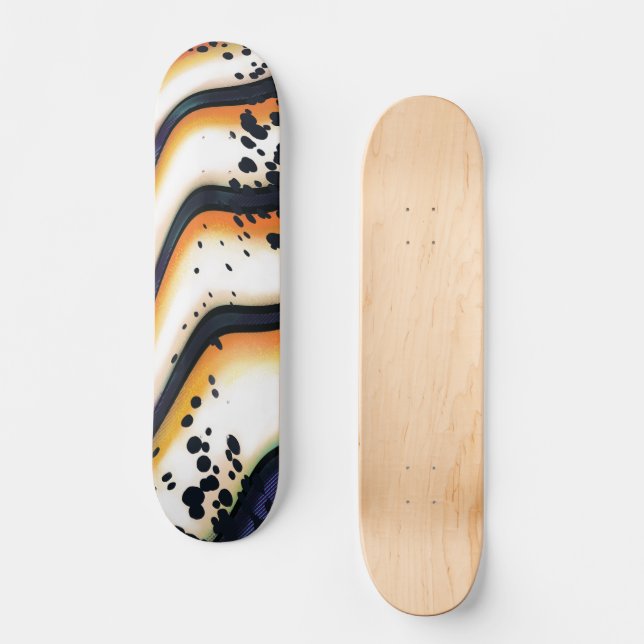 Abstract Orange Flow – Modern Bold Graphic Skateboard (Front)
