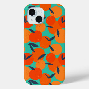 Abstract Orange Fruit Pattern iPhone 15 Case