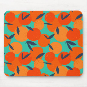 Abstract Orange Fruit Pattern Mouse Mat