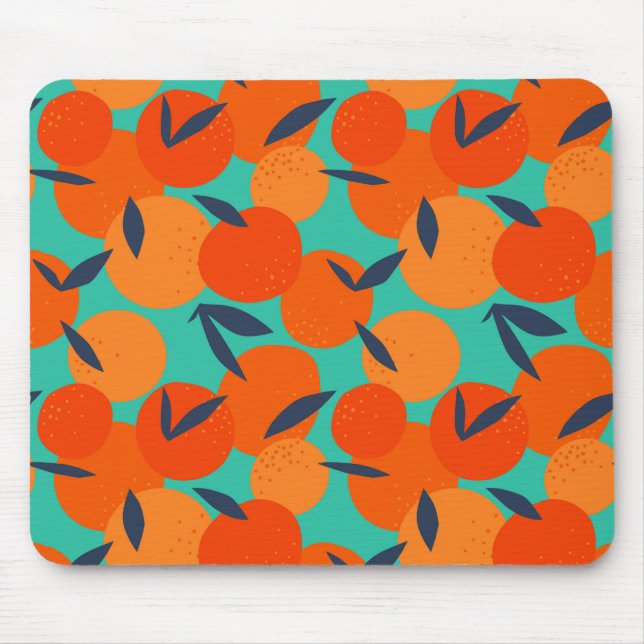 Abstract Orange Fruit Pattern Mouse Mat (Front)