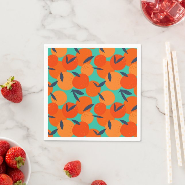 Abstract Orange Fruit Pattern Napkin (Insitu)
