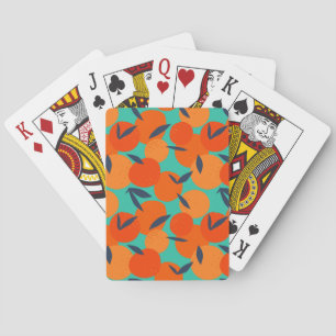 Abstract Orange Fruit Pattern Playing Cards