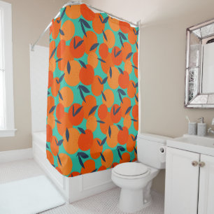 Abstract Orange Fruit Pattern Shower Curtain