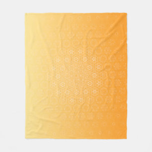Abstract orange generative floral morph pattern fleece blanket
