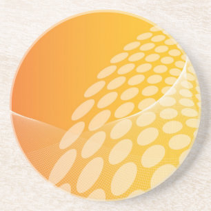 Abstract Orange Geometric Sandstone Coaster