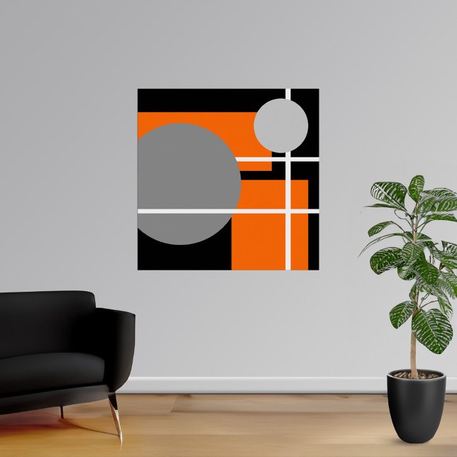 Abstract Orange Gray Black White AP0001 Poster (Abstract Orange Gray Black White Poster at Abstract Poster Prints. Choose your size or downloadable.)
