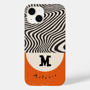 Abstract orange grounge minimal Monogram Modern  Case-Mate iPhone 14 Case