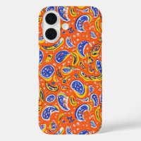 Abstract Orange Paisley Pattern
