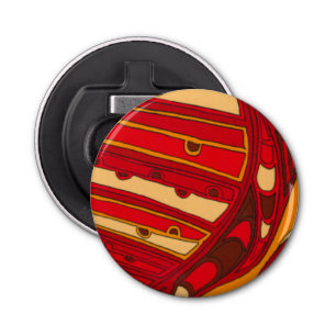 Abstract Orange Panels Bottle Opener