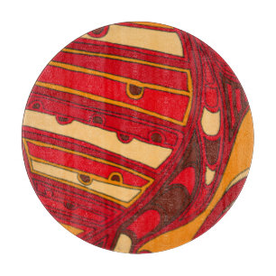 Abstract Orange Panels Cutting Board