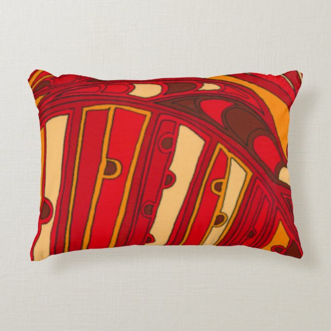 Abstract Orange Panels Decorative Cushion (Front)