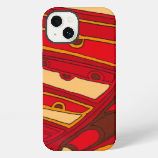 Abstract Orange Panels iPhone Case (Back)