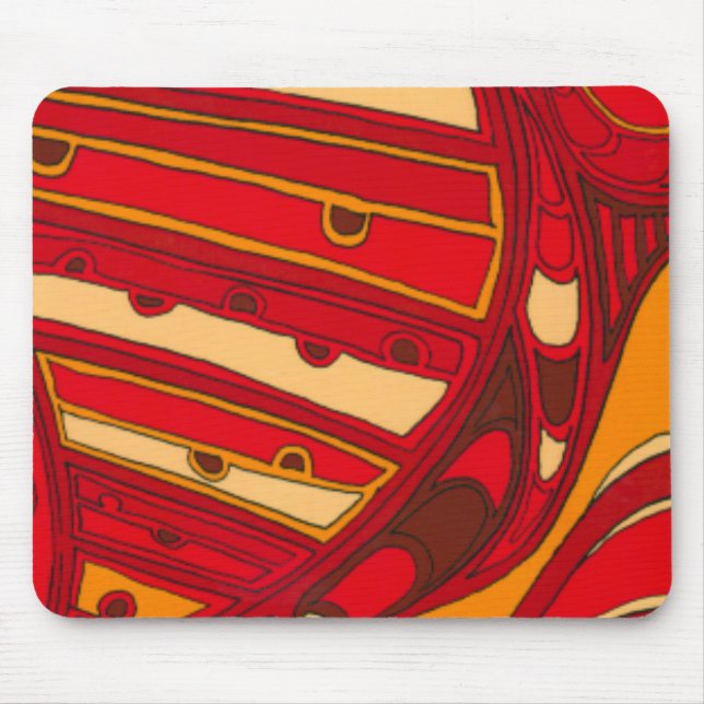 Abstract Orange Panels Mouse Mat (Front)
