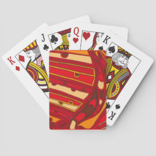 Abstract Orange Panels Playing Cards
