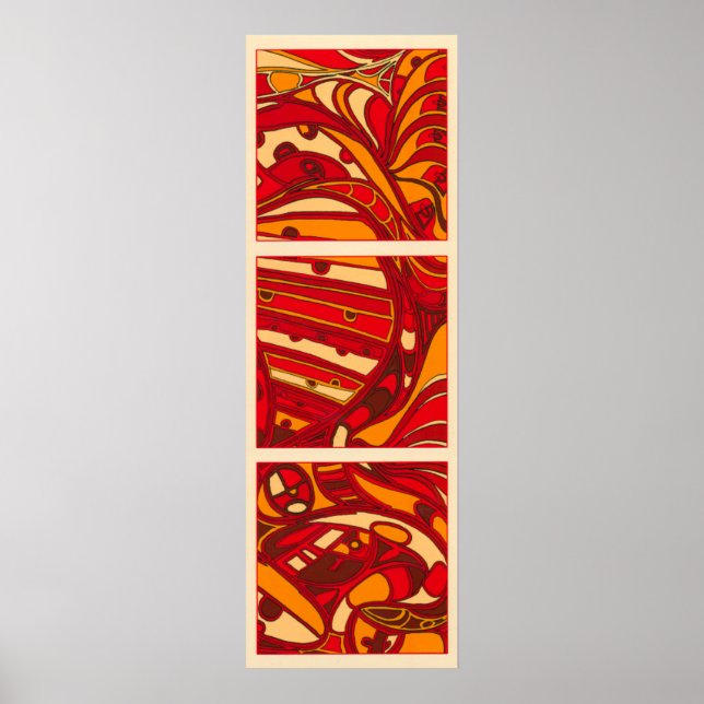 Abstract Orange Panels Poster (Front)