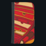 Abstract Orange Panels Samsung S4 Wallet Case<br><div class="desc">A surrealist dream,  these brightly coloured abstract orange panels look like melted wax flowing through a canvas. A Jennifer Goldberger creation,  this work is amazing in its imaginative use of colour and lines. Order yours today!</div>