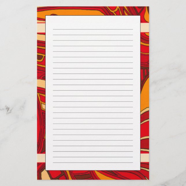 Abstract Orange Panels Stationery (Front)