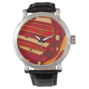 Abstract Orange Panels Watch