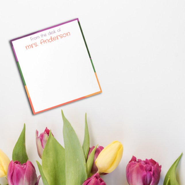 Abstract orange purple green border notepad (Creator Uploaded)