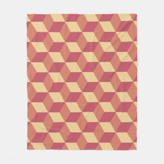 Abstract Orange Red Cube Pattern Fleece Blanket
