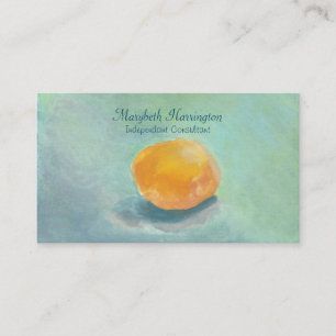 Abstract Orange Sphere Still Life in Watercolor Business Card