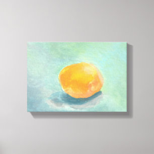 Abstract Orange Sphere Still Life in Watercolor Canvas Print