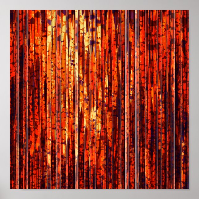 Abstract Orange Stripes Poster (Front)