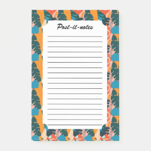 Abstract Orange Summer Tropical Leaves Post-it Notes