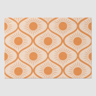 Abstract Orange Sun on Mid Century Ogee Tissue Paper